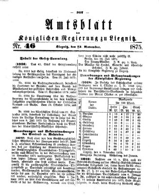 Amts-Blatt der Preußischen Regierung zu Liegnitz Samstag 13. November 1875