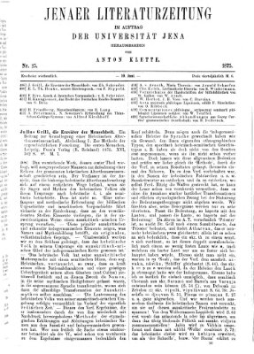 Jenaer Literaturzeitung Samstag 19. Juni 1875