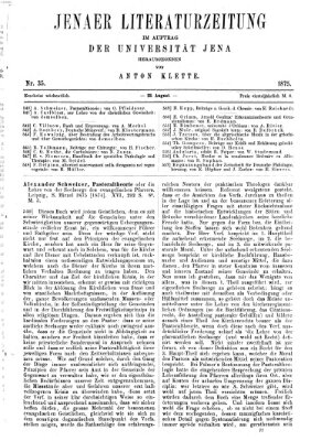 Jenaer Literaturzeitung Samstag 28. August 1875