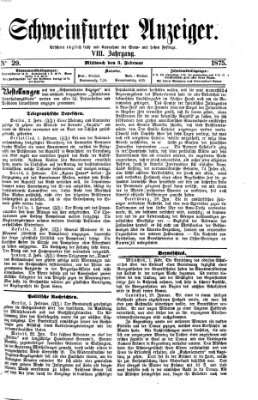 Schweinfurter Anzeiger Mittwoch 3. Februar 1875
