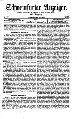 Schweinfurter Anzeiger Donnerstag 22. Juli 1875