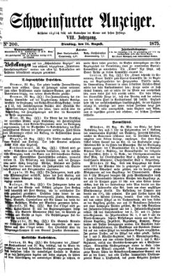 Schweinfurter Anzeiger Dienstag 24. August 1875