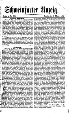 Schweinfurter Anzeiger Samstag 2. Oktober 1875