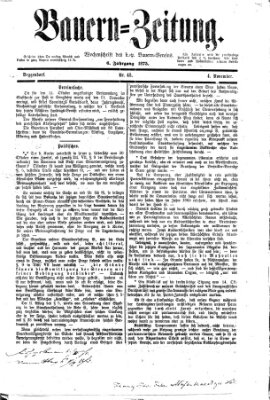 Bauern-Zeitung Donnerstag 4. November 1875