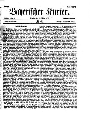 Bayerischer Kurier Dienstag 2. März 1875