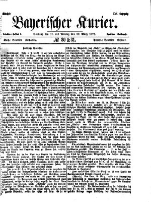 Bayerischer Kurier Montag 22. März 1875