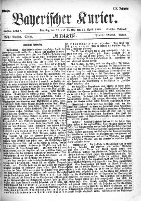 Bayerischer Kurier Sonntag 25. April 1875