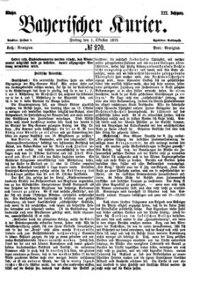 Bayerischer Kurier Freitag 1. Oktober 1875