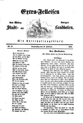 Extra-Felleisen (Würzburger Stadt- und Landbote) Donnerstag 18. Februar 1875