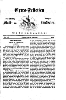 Extra-Felleisen (Würzburger Stadt- und Landbote) Sonntag 28. November 1875