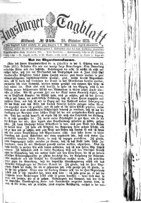 Augsburger Tagblatt Mittwoch 20. Oktober 1875