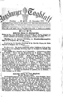 Augsburger Tagblatt Sonntag 21. November 1875