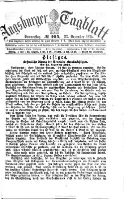 Augsburger Tagblatt Donnerstag 23. Dezember 1875