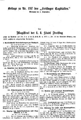 Freisinger Tagblatt (Freisinger Wochenblatt) Mittwoch 1. September 1875