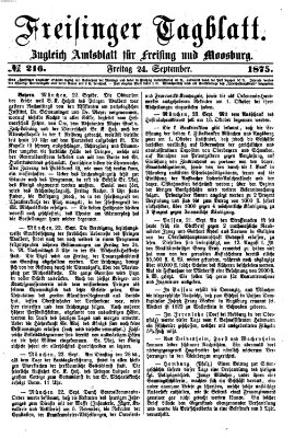 Freisinger Tagblatt (Freisinger Wochenblatt) Freitag 24. September 1875