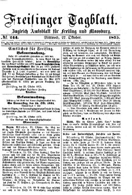 Freisinger Tagblatt (Freisinger Wochenblatt) Mittwoch 27. Oktober 1875