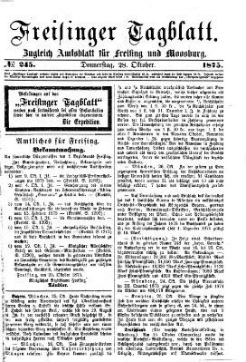 Freisinger Tagblatt (Freisinger Wochenblatt) Donnerstag 28. Oktober 1875