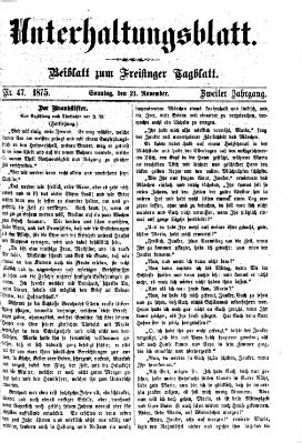 Freisinger Tagblatt (Freisinger Wochenblatt) Sonntag 21. November 1875