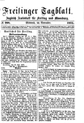 Freisinger Tagblatt (Freisinger Wochenblatt) Mittwoch 24. November 1875