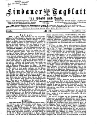 Lindauer Tagblatt für Stadt und Land Samstag 27. Februar 1875