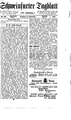 Schweinfurter Tagblatt Samstag 18. September 1875