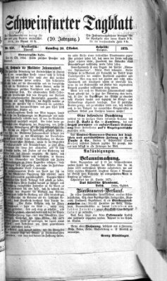 Schweinfurter Tagblatt Samstag 30. Oktober 1875