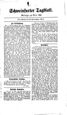 Schweinfurter Tagblatt Dienstag 30. November 1875