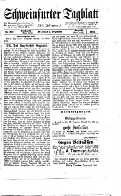 Schweinfurter Tagblatt Mittwoch 8. Dezember 1875