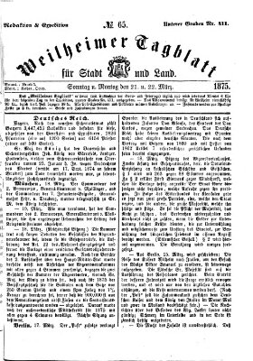 Weilheimer Tagblatt für Stadt und Land Montag 22. März 1875