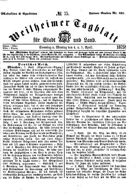 Weilheimer Tagblatt für Stadt und Land Montag 5. April 1875