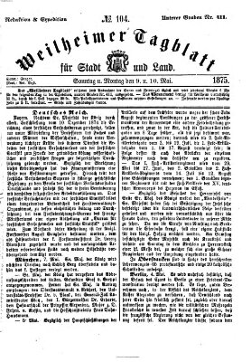 Weilheimer Tagblatt für Stadt und Land Montag 10. Mai 1875