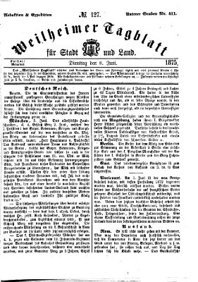 Weilheimer Tagblatt für Stadt und Land Dienstag 8. Juni 1875