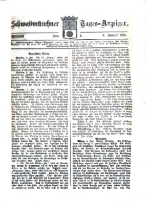 Schwabmünchner Tages-Anzeiger Mittwoch 6. Januar 1875