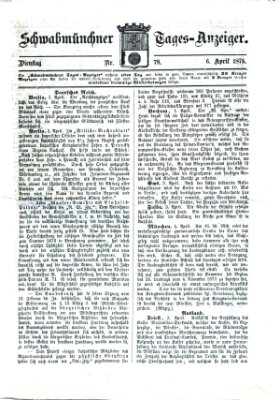 Schwabmünchner Tages-Anzeiger Dienstag 6. April 1875