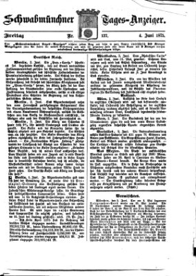 Schwabmünchner Tages-Anzeiger Freitag 4. Juni 1875