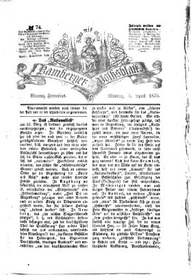 Bamberger Volksblatt Montag 5. April 1875