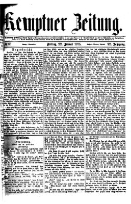 Kemptner Zeitung Freitag 22. Januar 1875