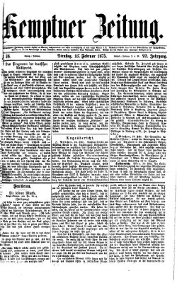 Kemptner Zeitung Dienstag 16. Februar 1875