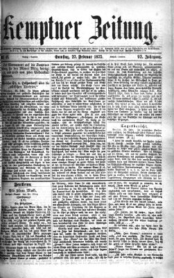 Kemptner Zeitung Samstag 27. Februar 1875