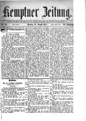 Kemptner Zeitung Freitag 27. August 1875