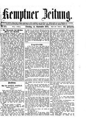 Kemptner Zeitung Dienstag 14. September 1875