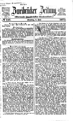 Zweibrücker Zeitung (Zweibrücker Wochenblatt) Dienstag 8. Juni 1875