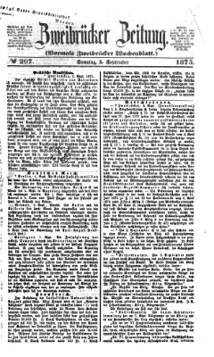 Zweibrücker Zeitung (Zweibrücker Wochenblatt) Sonntag 5. September 1875