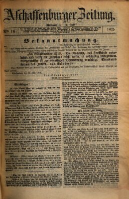 Aschaffenburger Zeitung Mittwoch 14. Juli 1875