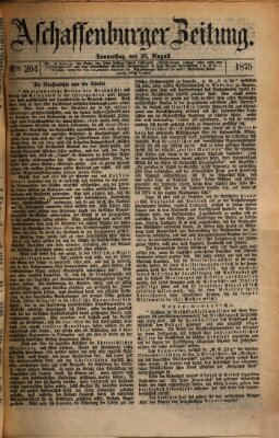 Aschaffenburger Zeitung Donnerstag 26. August 1875