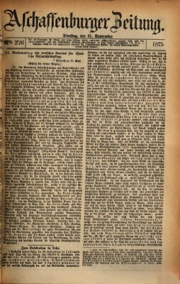 Aschaffenburger Zeitung Dienstag 21. September 1875
