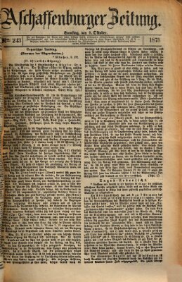 Aschaffenburger Zeitung Samstag 9. Oktober 1875