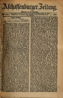 Aschaffenburger Zeitung Mittwoch 24. November 1875