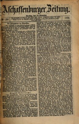 Aschaffenburger Zeitung Dienstag 30. November 1875