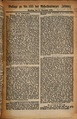 Aschaffenburger Zeitung Samstag 11. Dezember 1875